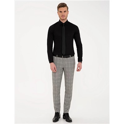 Siyah Ex. Slim Fit Uzun Kollu Klasik Gömlek