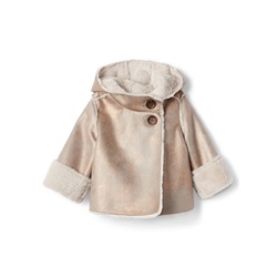 Foil faux-shearling coat