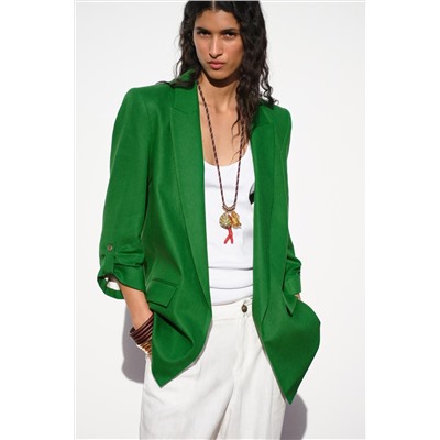BLAZER WITH ROLLED-UP SLEEVES