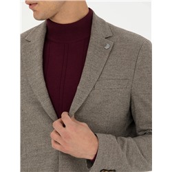 Bej Slim Fit Ceket