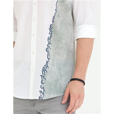 Haki Slim Fit Uzun Kollu Gömlek