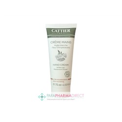 Cattier Crème Mains Argile Blanche et Fleur d'Impératoire Ultra Nourrissante BIO 75ml