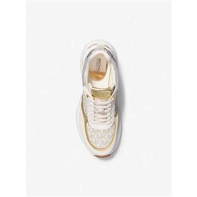 Katrina Signature Logo and Metallic Lizard Embossed Trainer