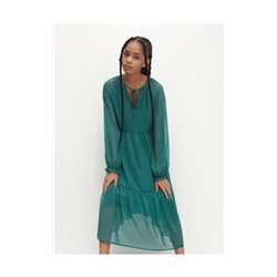 Midikleid aus Strukturstoff