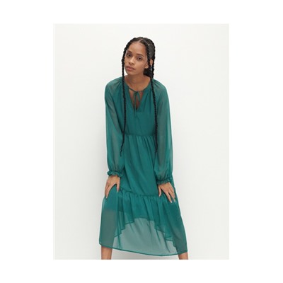Midikleid aus Strukturstoff