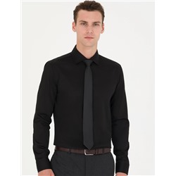 Siyah Ex. Slim Fit Uzun Kollu Klasik Gömlek