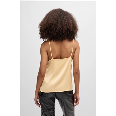 Hammered-satin camisole with lace insert