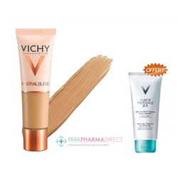 Vichy MineralBlend Fond de Teint Hydratant Teint Frais Tenue 16H Teinte 12 Sienna 30ml + Démaquillant 3en1 100ml OFFERT