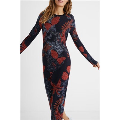 Vestido slim punto floral