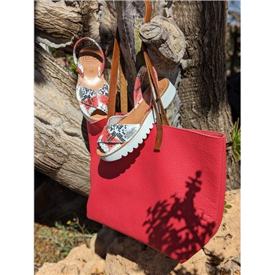 AVARCA MENORQUINA · 4393 · rojo+Pelle - Shopper piel (710) rojo АКЦИЯ