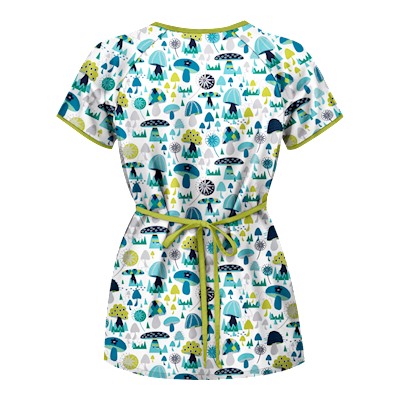UA Mushroom Pickens Amazing Aqua Mock Wrap Scrub Top