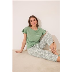 Pijama Capri 100% algodón verde