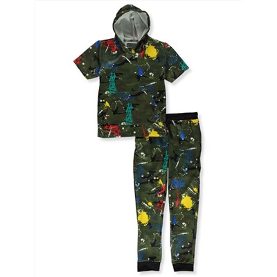 SACRED CROWN BOYS' 2-PIECE PAINT SPLATTER JOGGER SET OUTFIT