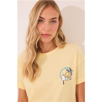 Pijama largo 100% algodón limones Snoopy