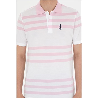 Erkek Regular Fit Polo Yaka Pembe Tişört