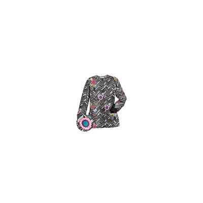 UA Chevron Flower Black Print Scrub Jacket