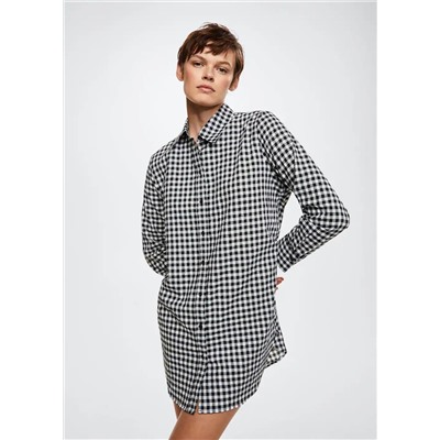 Camisón cuadros franela -  Mujer | MANGO OUTLET Melilla