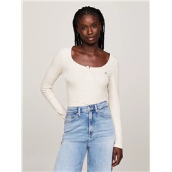 Tommy Jeans Ribbed Scoop-Neck Henley