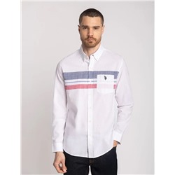 LONG SLEEVE ENGINEERED STRIPE POPLIN SHIRT