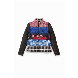 Chaqueta eco acolchada patch estampados