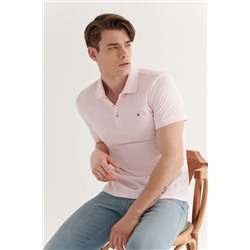 Açık Pembe %100 Pamuk Serin Tutan Polo Yaka T-Shirt