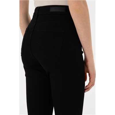 Kadın Siyah Toothpick Fit Kanvas Pantolon