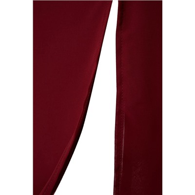 Bordo Dokuma Yırtmaçlı Elbise TBBSS22AH0012