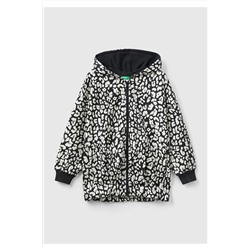 United Colors of BenettonKız Çocuk Siyah Beyaz Leopar Desenli Sweatshirt