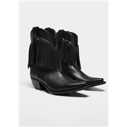 Botín piel flecos -  Mujer | MANGO OUTLET Melilla