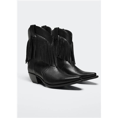 Botín piel flecos -  Mujer | MANGO OUTLET Melilla