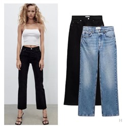 Джинсы Zara прямые с высокой талией