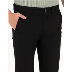 Siyah Slim Fit Kanvas Pantolon