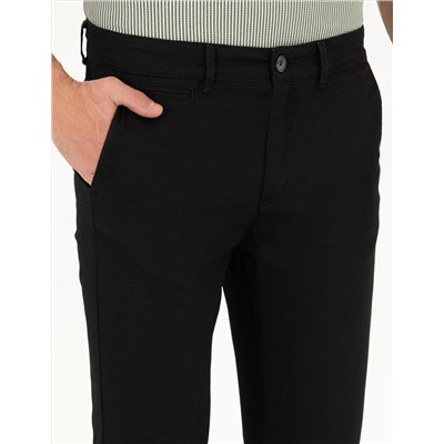 Siyah Slim Fit Kanvas Pantolon