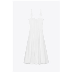 POPLIN RUFFLE MIDI DRESS