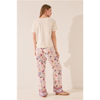 Pantalón largo estampado multicolor