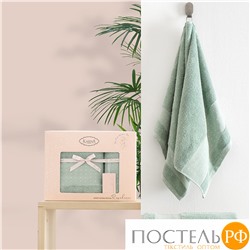 3865 Комплект махровых полотенец "KARNA" ROSALINA 50x90-70х140 см Зеленый