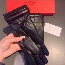 Женские утепленные кожаные перчатки  Valentin*o