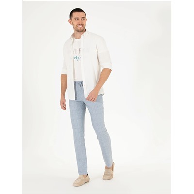 Açık Mavi Slim Fit Kumaş Pantolon