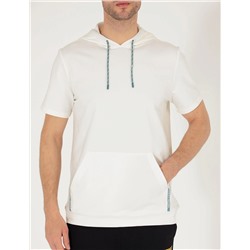 Ekru Regular Fit Kapüşonlu Tişört