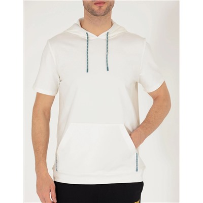 Ekru Regular Fit Kapüşonlu Tişört