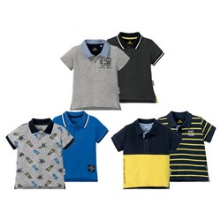 LUPILU® Kleinkinder Poloshirt Jungen, 2 Stück, verlängerter Rücken, aus reiner Baumwolle