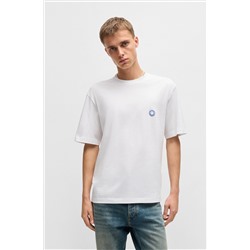 Cotton-jersey T-shirt with HAPPY HUGO logo