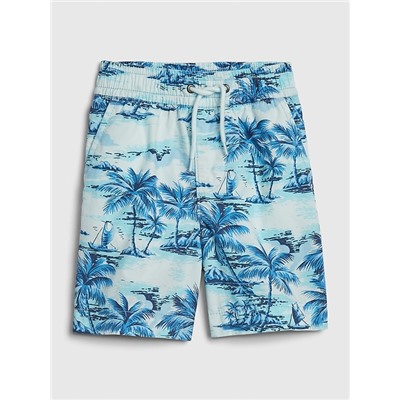 Toddler Print Poplin Pull-On Shorts