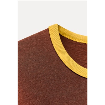 SLUB KNIT VARSITY T-SHIRT