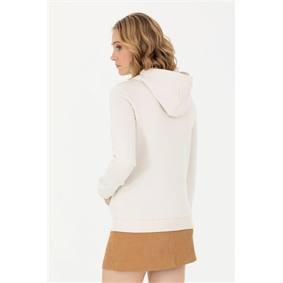 Kadın Taş Kapüşonlu Basic Sweatshirt