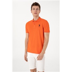Erkek Slim Fit Polo Yaka Nar Çiçeği Basic Tişört
