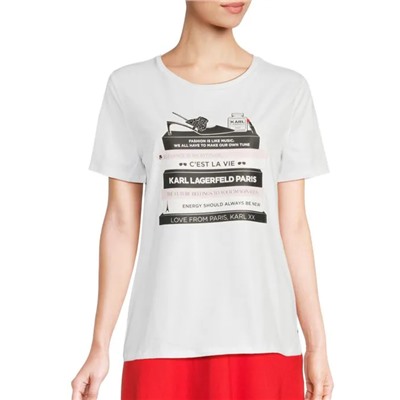 Karl Lagerfeld Paris Library Graphic T-Shirt