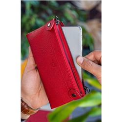 Garbalia, Unisex Kırmızı Portföy Cüzdan