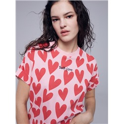 Gemustertes Kimono-T-Shirt