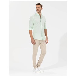 Yeşil Slim Fit Uzun Kollu Gömlek